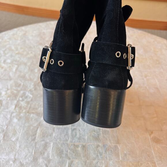 Jeffrey Campbell Trouble Buckle Boot Black Oiled Suede NEW tall boots sz 9 - Picture 7 of 12